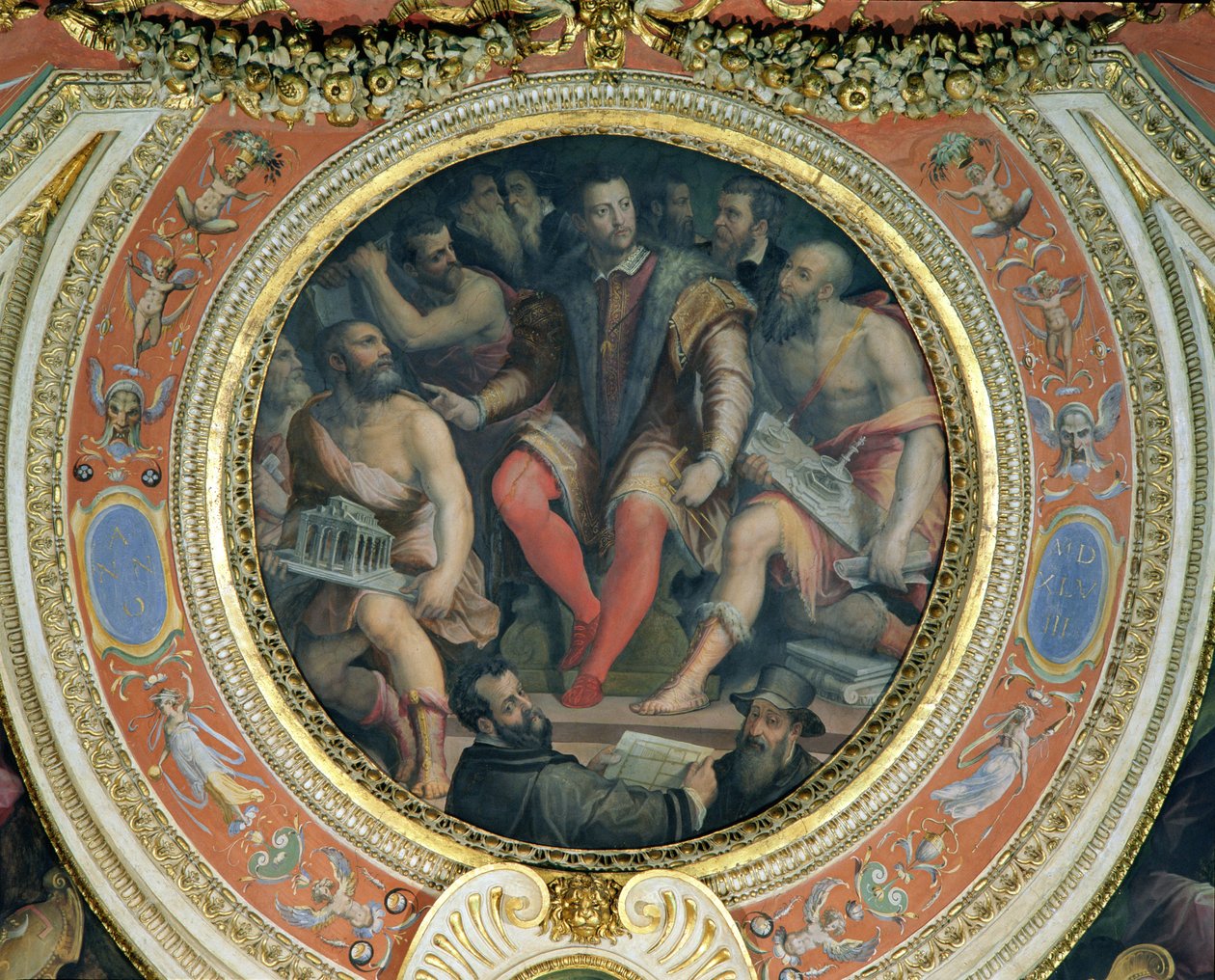 Cosimo I und seine Künstler, aus der Sala di Cosimo I von Giorgio Vasari