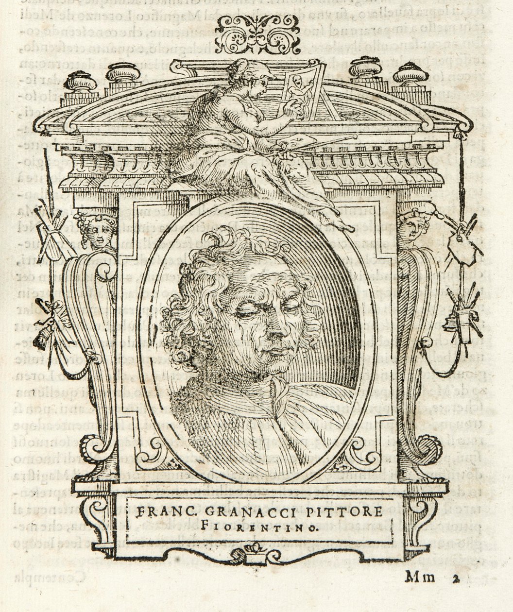 Mailand, Biblioteca Braidense, Vite de piv excellent, Giorgio Vasari 1568, Francesco Granacci von Giorgio Vasari