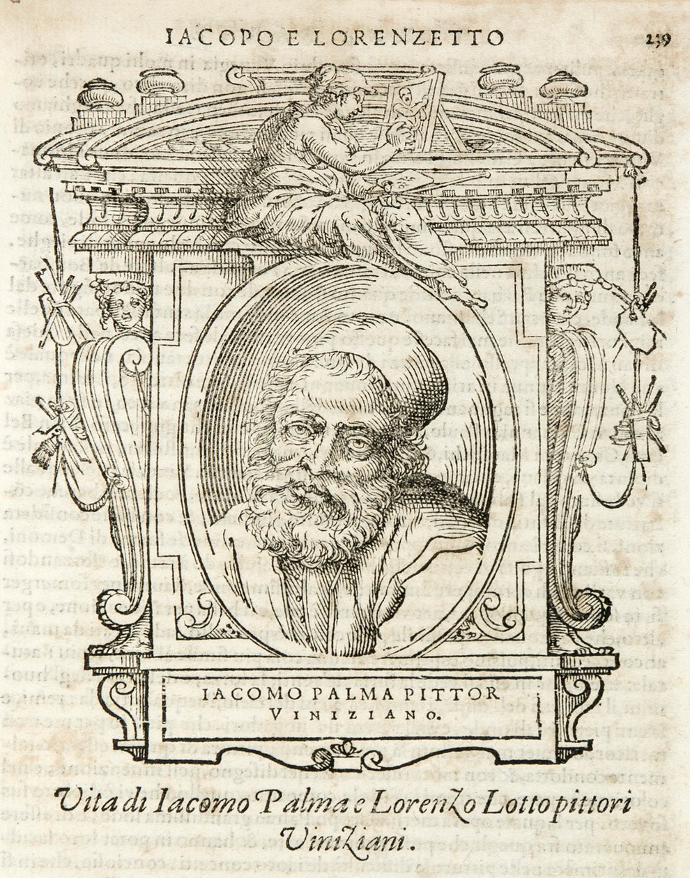 Milan, Biblioteca Braidense, Vite de piv excellent, Giorgio Vasari 1568, Jacopo Palma von Giorgio Vasari