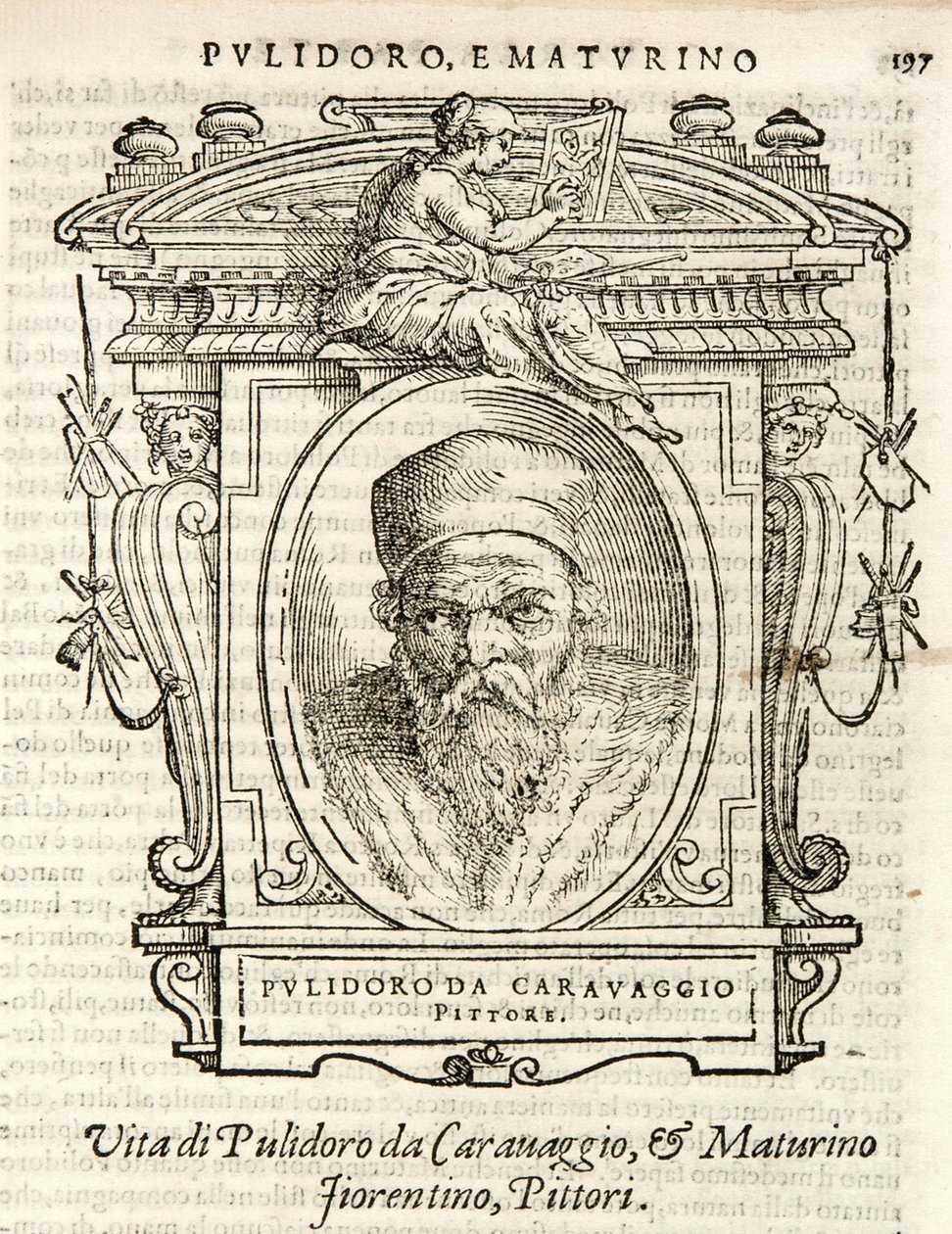 Milan, Biblioteca Braidense, Vite de piv excellent, Giorgio Vasari 1568, Polidoro da Caravaggio von Giorgio Vasari
