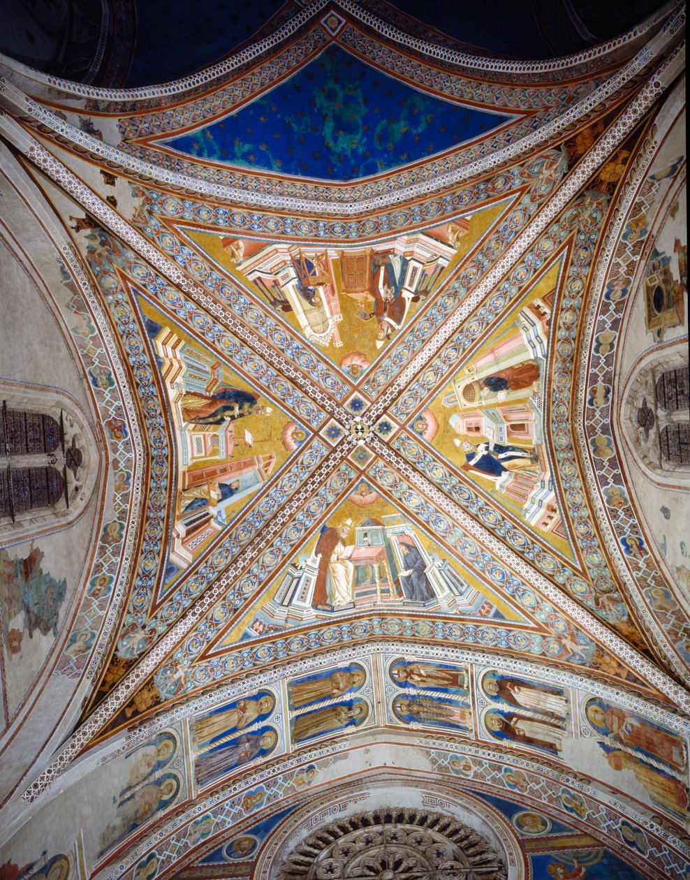 Gewölbe der vier Kirchenlehrer, ca. 1297 von Giotto di Bondone
