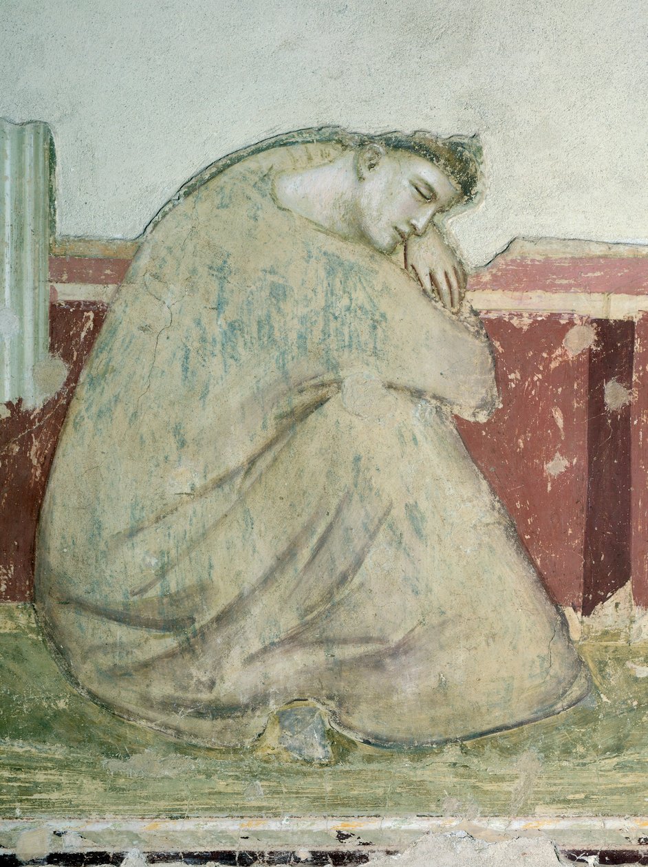 Erscheinung des Hl. Franziskus an den Hl. Antonius, Fresko (Detail), Basilika Santa Croce, Bardi-Kapelle, Florenz, 1325-1330 von Giotto (c.1266 1337)