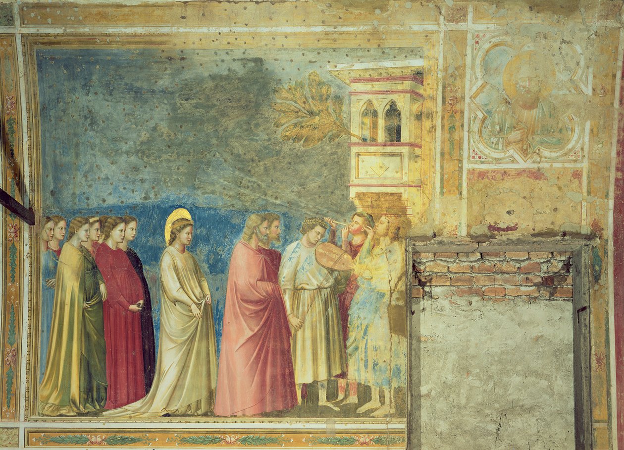 Die Hochzeitsprozession der Jungfrau, ca. 1305 (nach der Restaurierung) von Giotto di Bondone