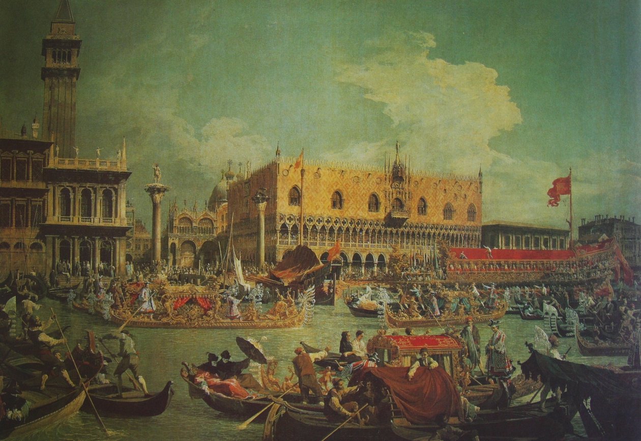 Abfahrt des Bucentaure zu den Verlobungen des Meeres von Giovanni Antonio Canal