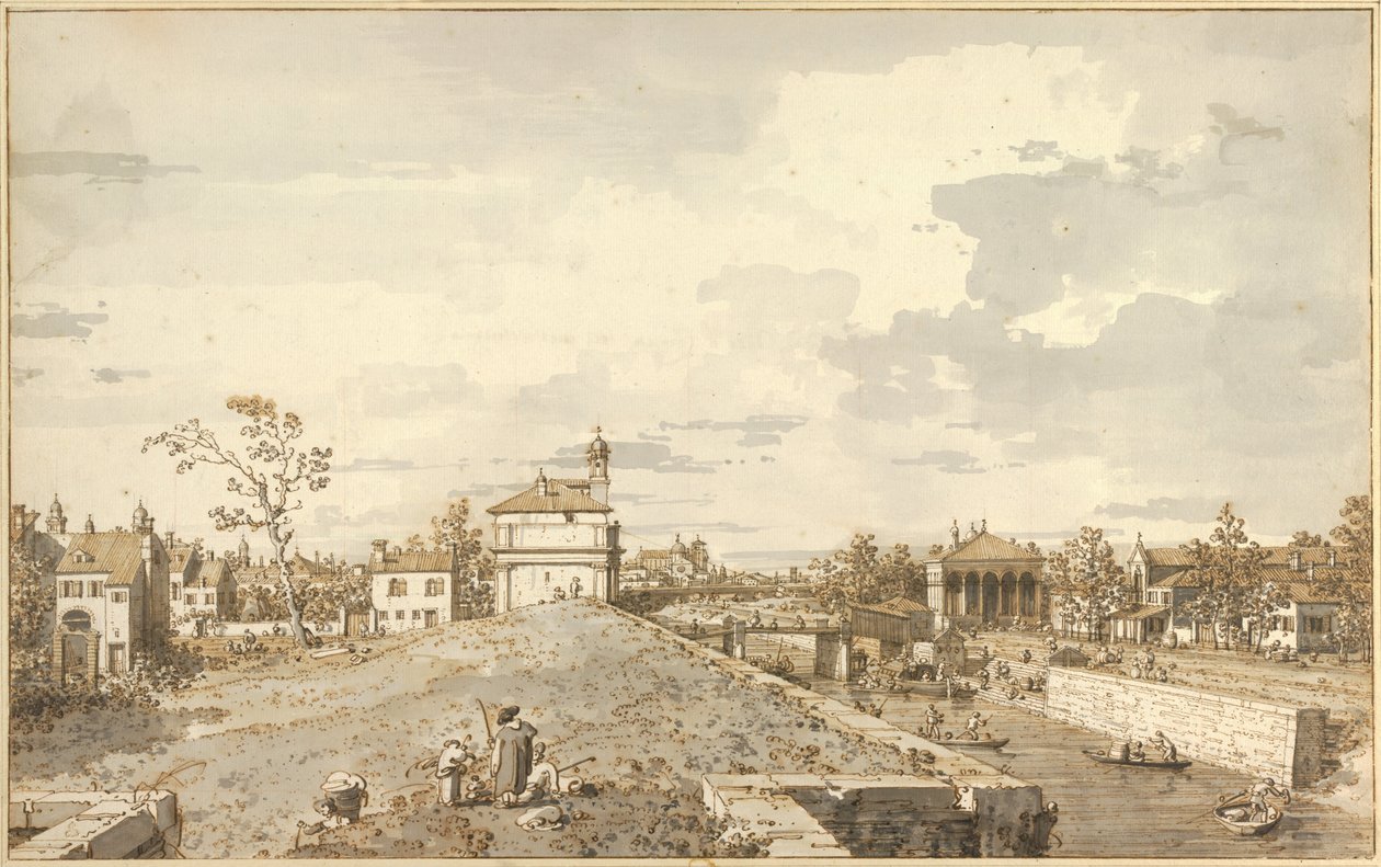 Porta Portello mit dem Brenta-Kanal in Padua von Giovanni Antonio Canal
