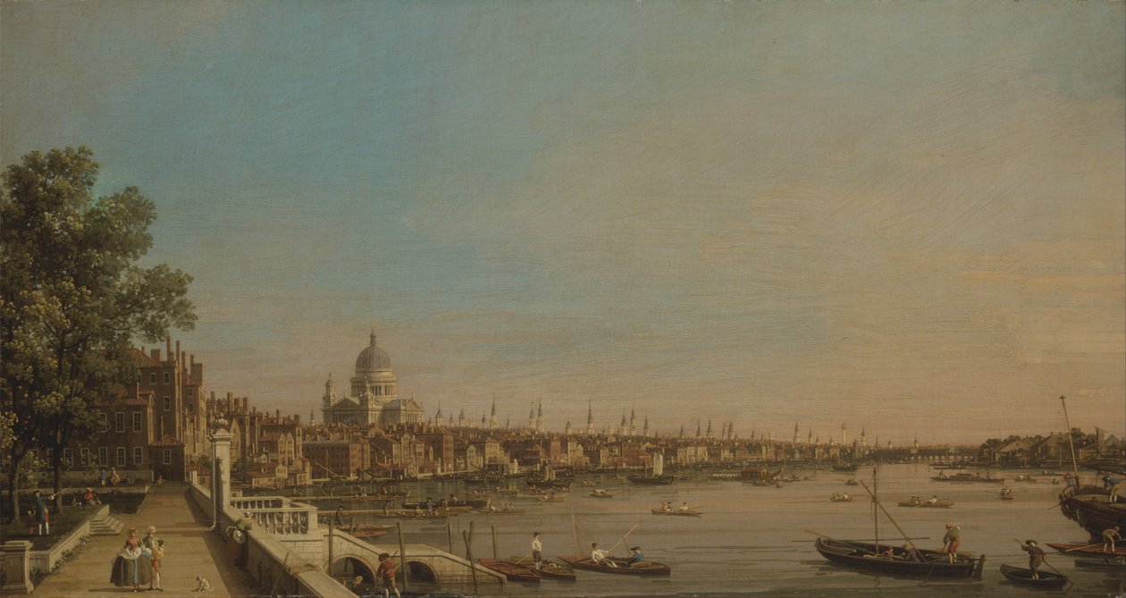 Die Themse von der Terrasse des Somerset House, Blick auf St. Pauls von Giovanni Antonio Canal
