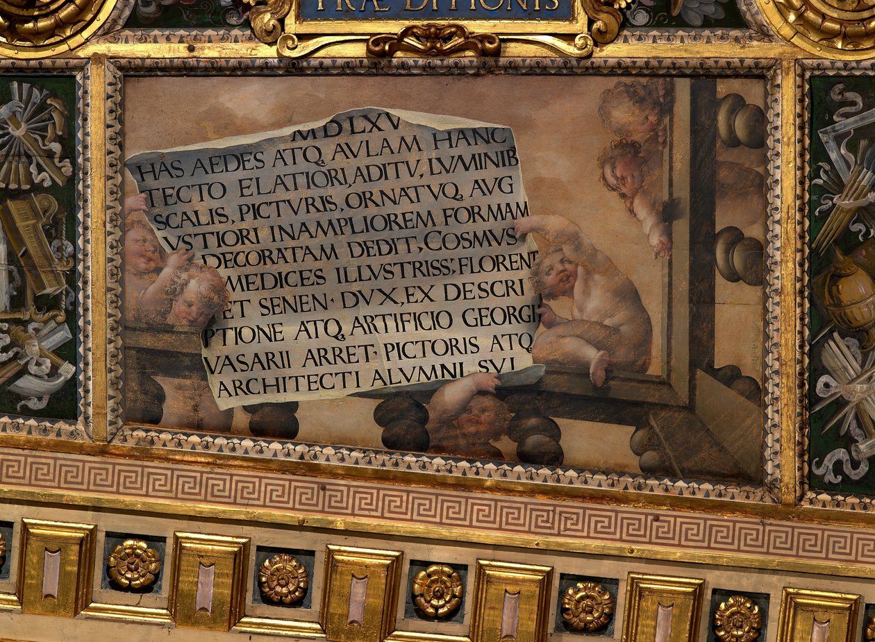 Putten mit Schriftrolle und Schrift von Giovanni Battista Naldini