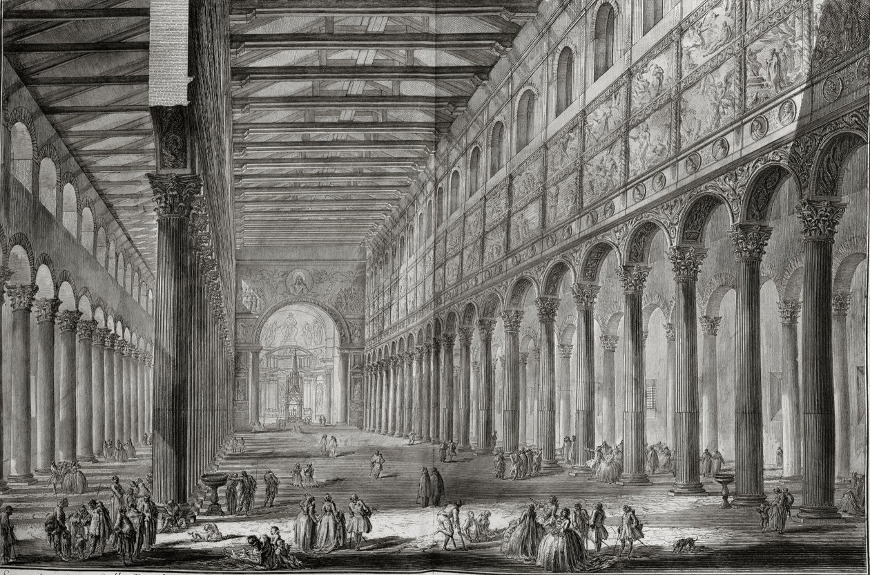 Innenraum der Basilika San Paolo fuori le Mura, Rom, aus 