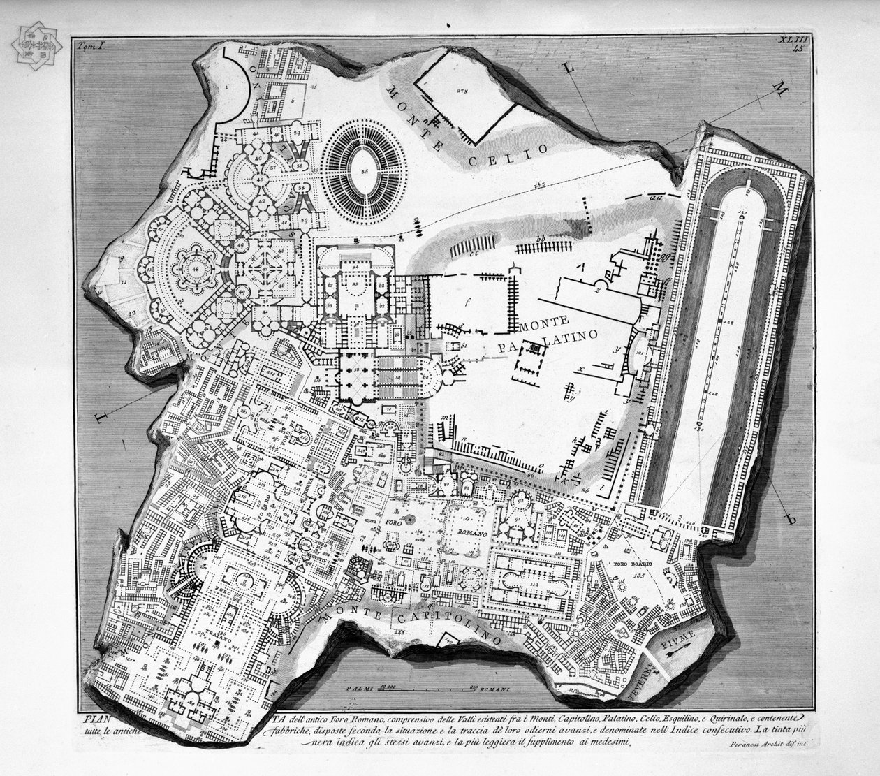 Karte des Forum Romanum von Giovanni Battista Piranesi