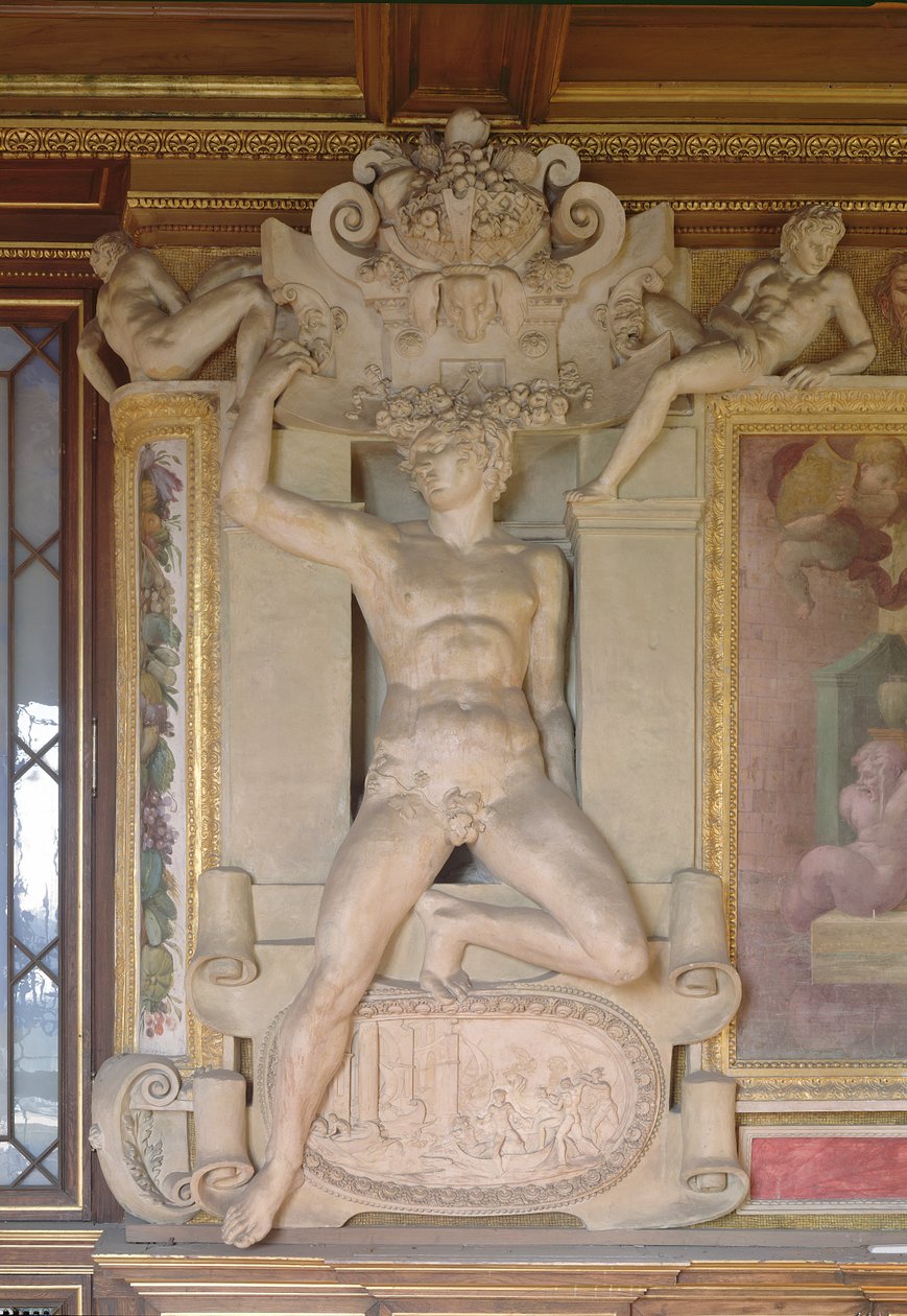 Männliche Figur aus der Galerie von François I., 1535-40 von Giovanni Battista Rosso Fiorentino