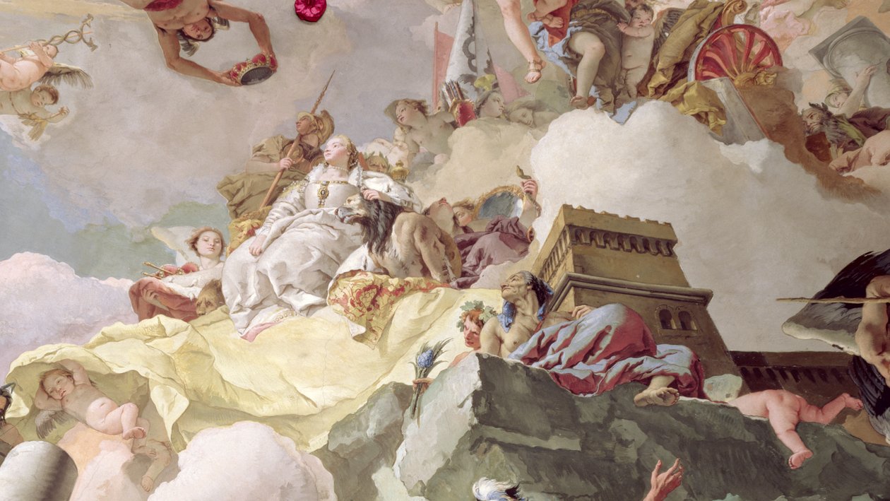 Apotheose der spanischen Monarchie (Detail) von Giovanni Battista Tiepolo