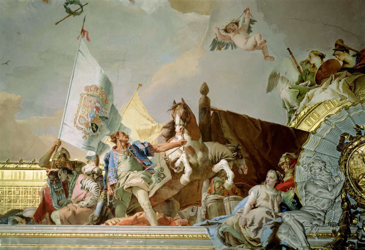 Der Ruhm Spaniens I, von der Decke des Thronsaals, 1764 von Giovanni Battista Tiepolo