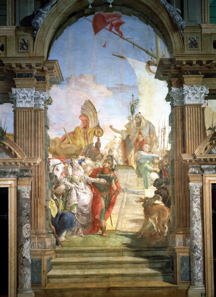 Das Treffen von Antonius (ca. 82-30 v. Chr.) und Kleopatra (51-30 v. Chr.) 1747-50 von Giovanni Battista Tiepolo