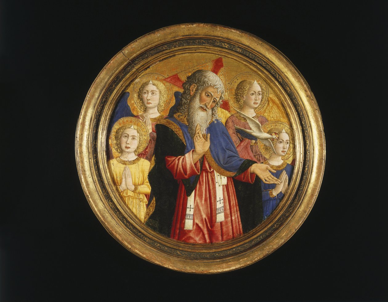 Gottvater mit vier Engeln und der Taube des Heiligen Geistes von Giovanni Francesco da Rimini