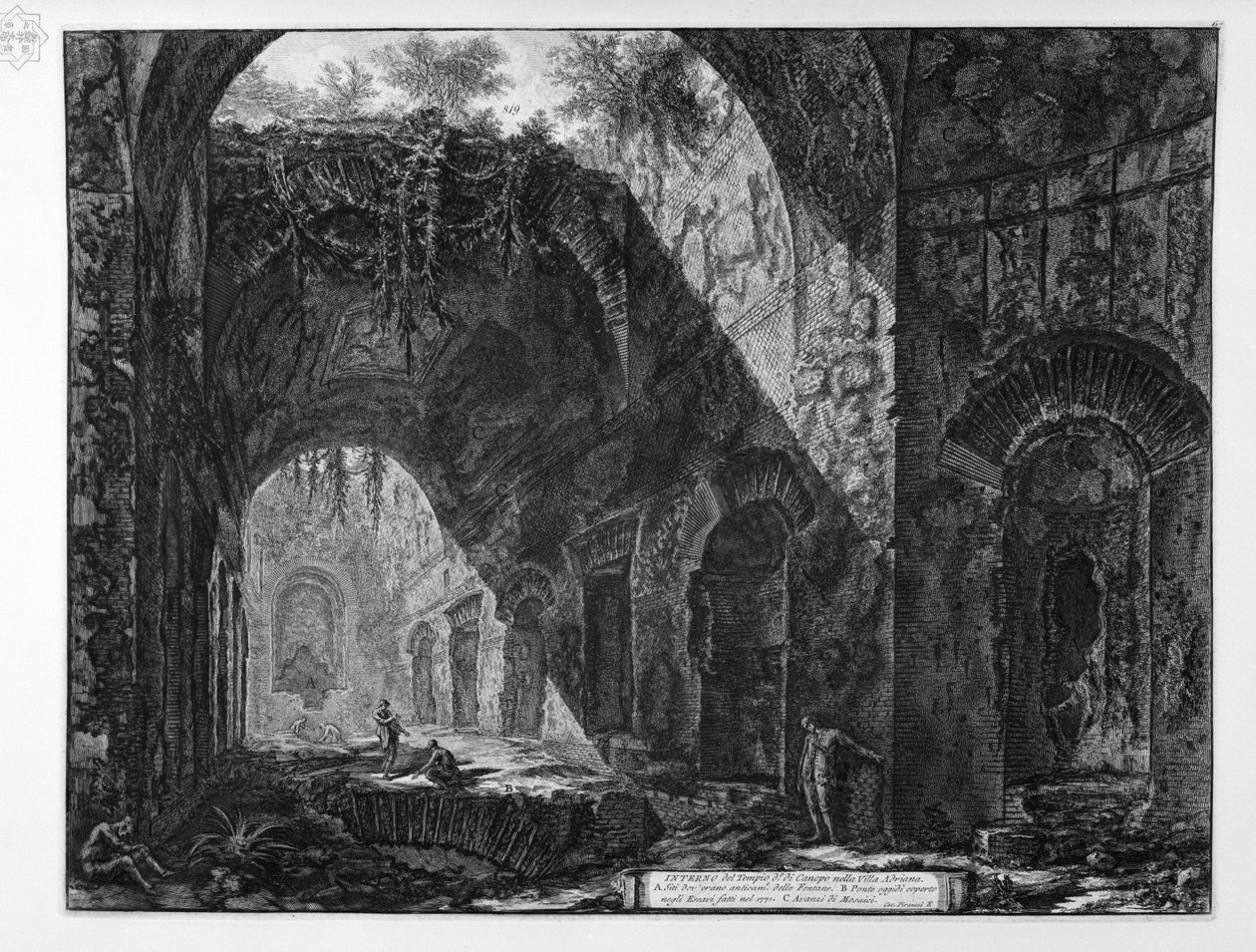 Innenansicht des Tempels von Canopo in der Villa Adriana von Giovanni-Battista Piranesi