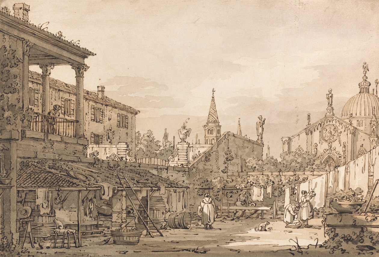 Capriccio eines venezianischen Hofes von Giovanni Antonio Canal