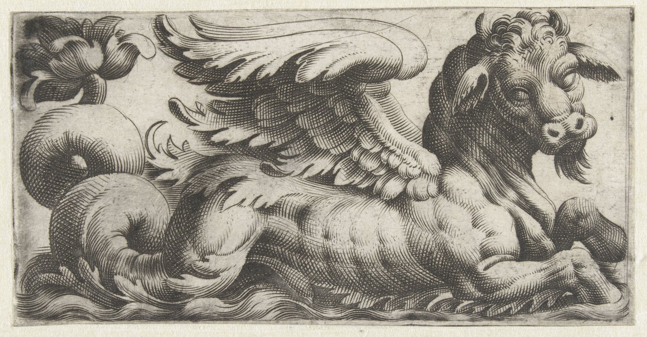 Geflügelter Seestier mit Bart von Giovanni Andrea Maglioli