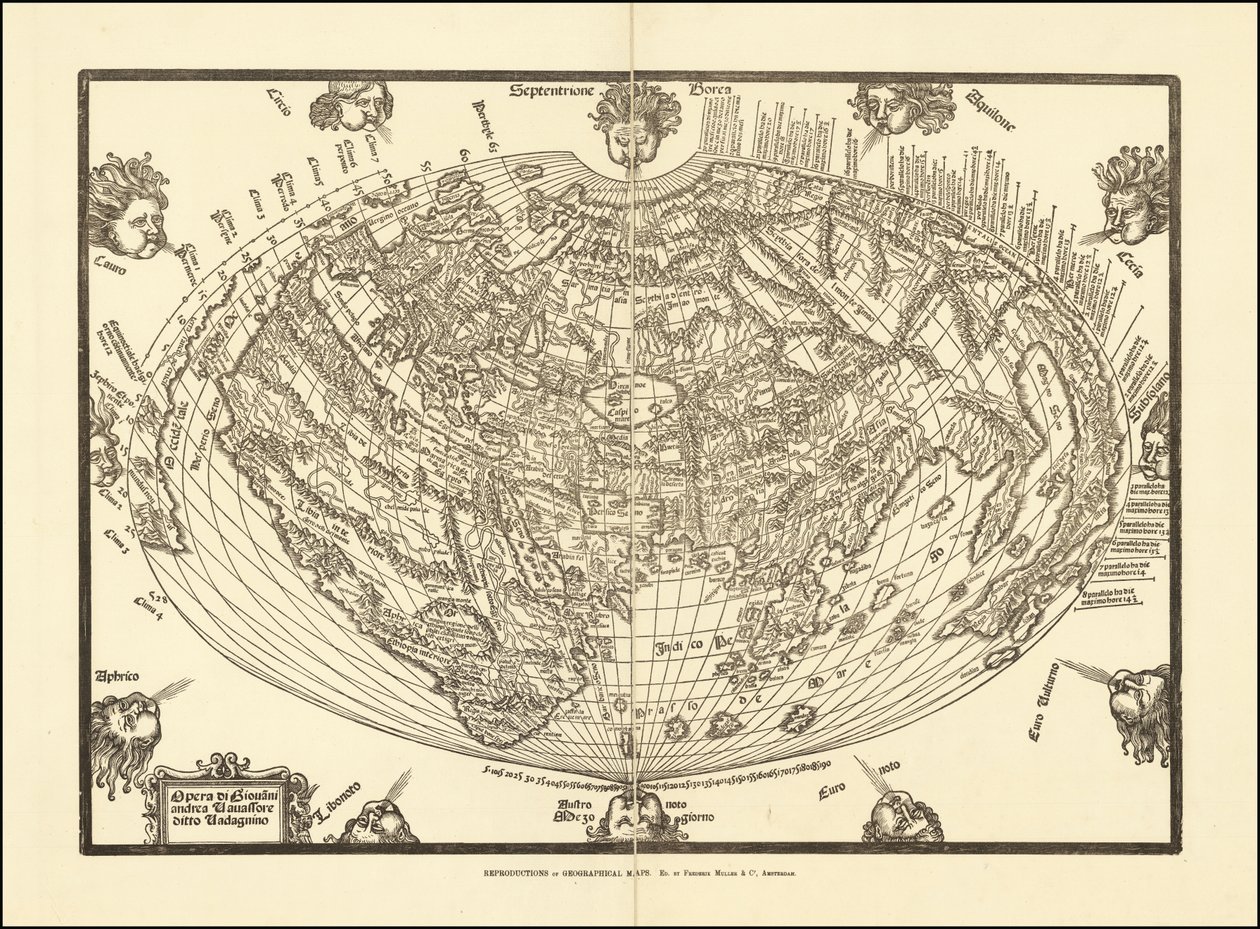 1540 Weltkarte von Giovanni Andrea Vavassore von Giovanni Andrea Vavassori