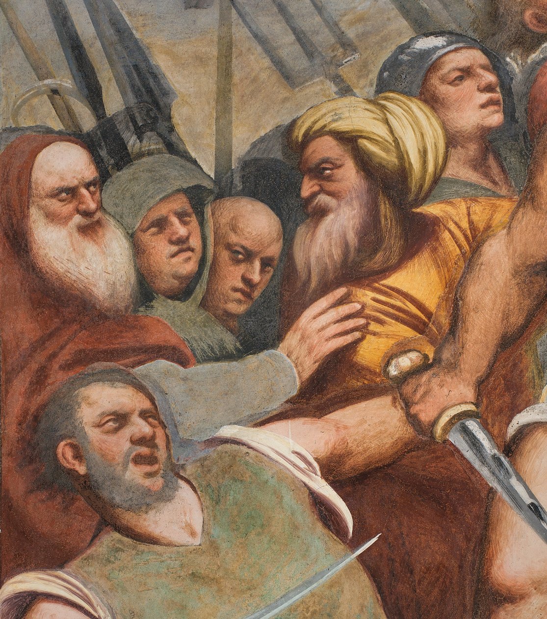 Zentrales Kirchenschiff, Erster südlicher Spann, Christus ans Kreuz genagelt, Il Pordenone von Giovanni Antonio Pordenone