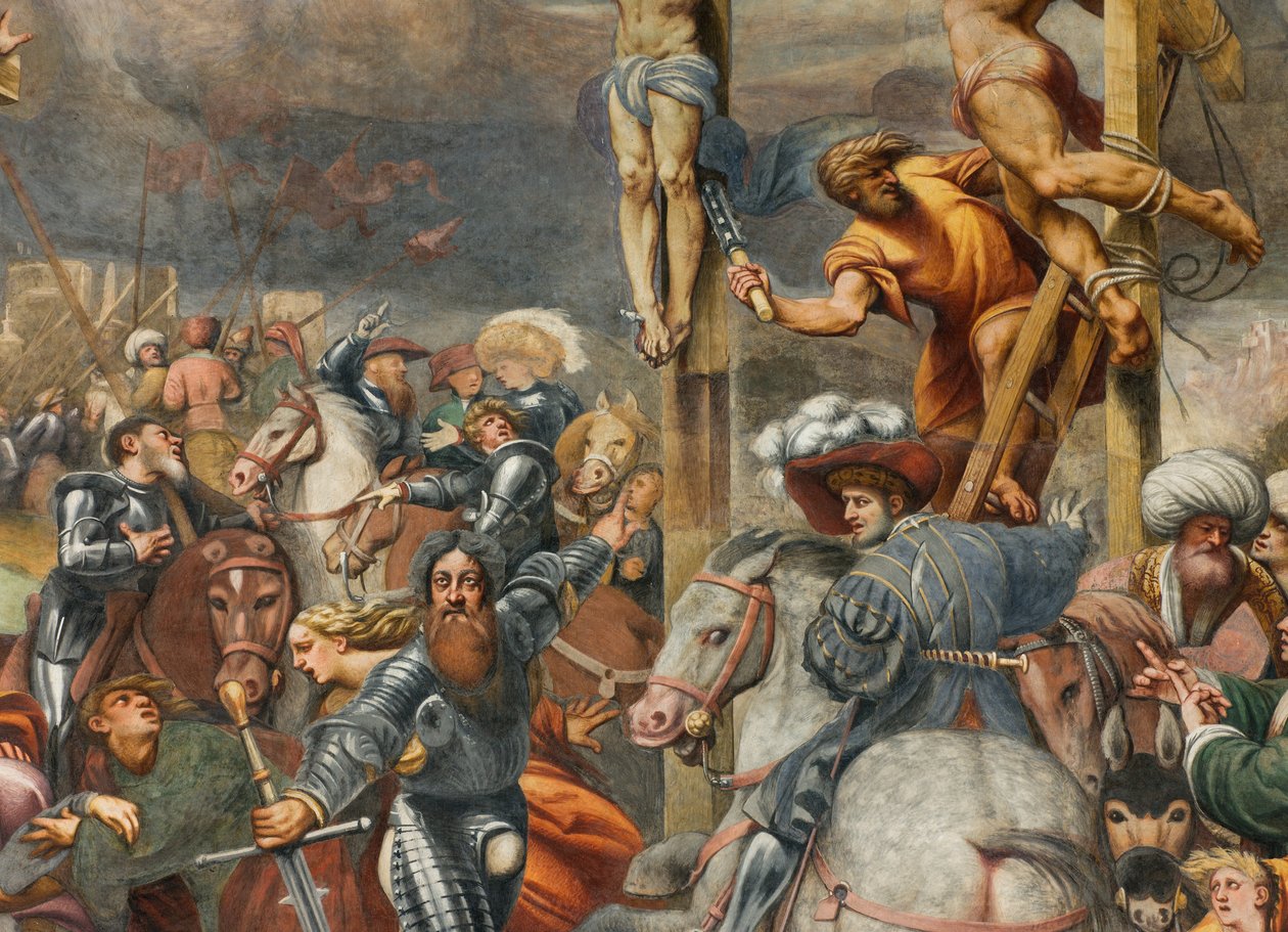 Gegenfassade, Kreuzigung 1520-21 (Detail) von Giovanni Antonio Pordenone