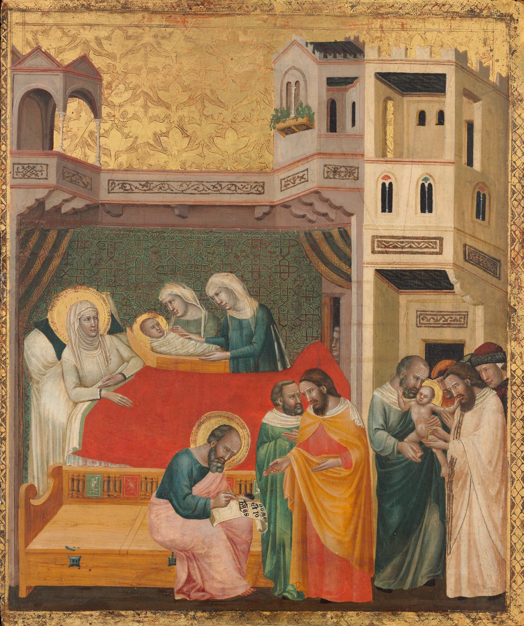 Die Geburt, Benennung und Beschneidung von Johannes dem Täufer von Giovanni Baronzio
