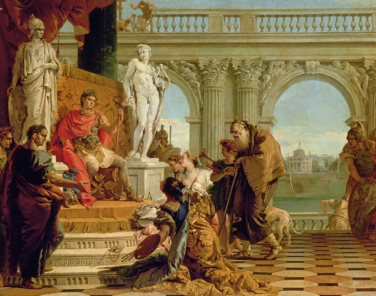 Maecenas präsentiert die freien Künste dem Kaiser Augustus, ca. 1745 von Giovanni Battista Tiepolo