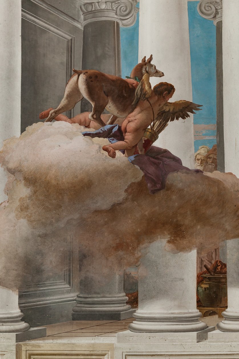 Palazzina (Kleines Gebäude), die Eingangshalle: "Das Opfer der Iphigenie" (Detail) von Giovanni Battista Tiepolo