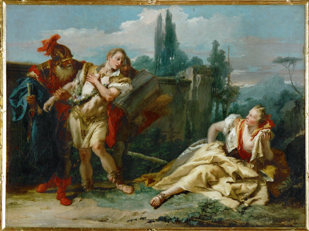 Rinaldo verlässt Armida. Aus Torquato Tassos Gedicht von Giovanni Battista (1696-1770) Tiepolo
