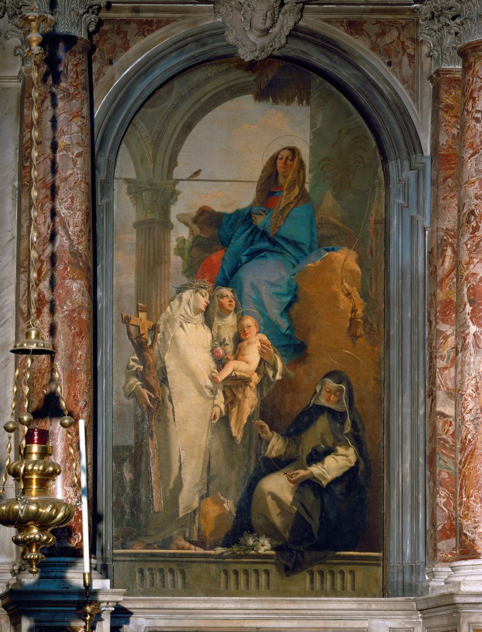 Heilige Maria und Kind und drei Dominikanerheilige von Giovanni Battista (1696-1770) Tiepolo