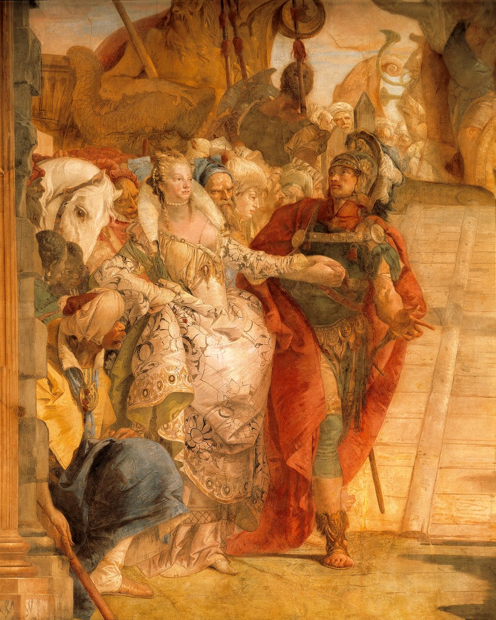 Das Treffen von Antonius und Kleopatra (Detail) von Giovanni Battista Tiepolo