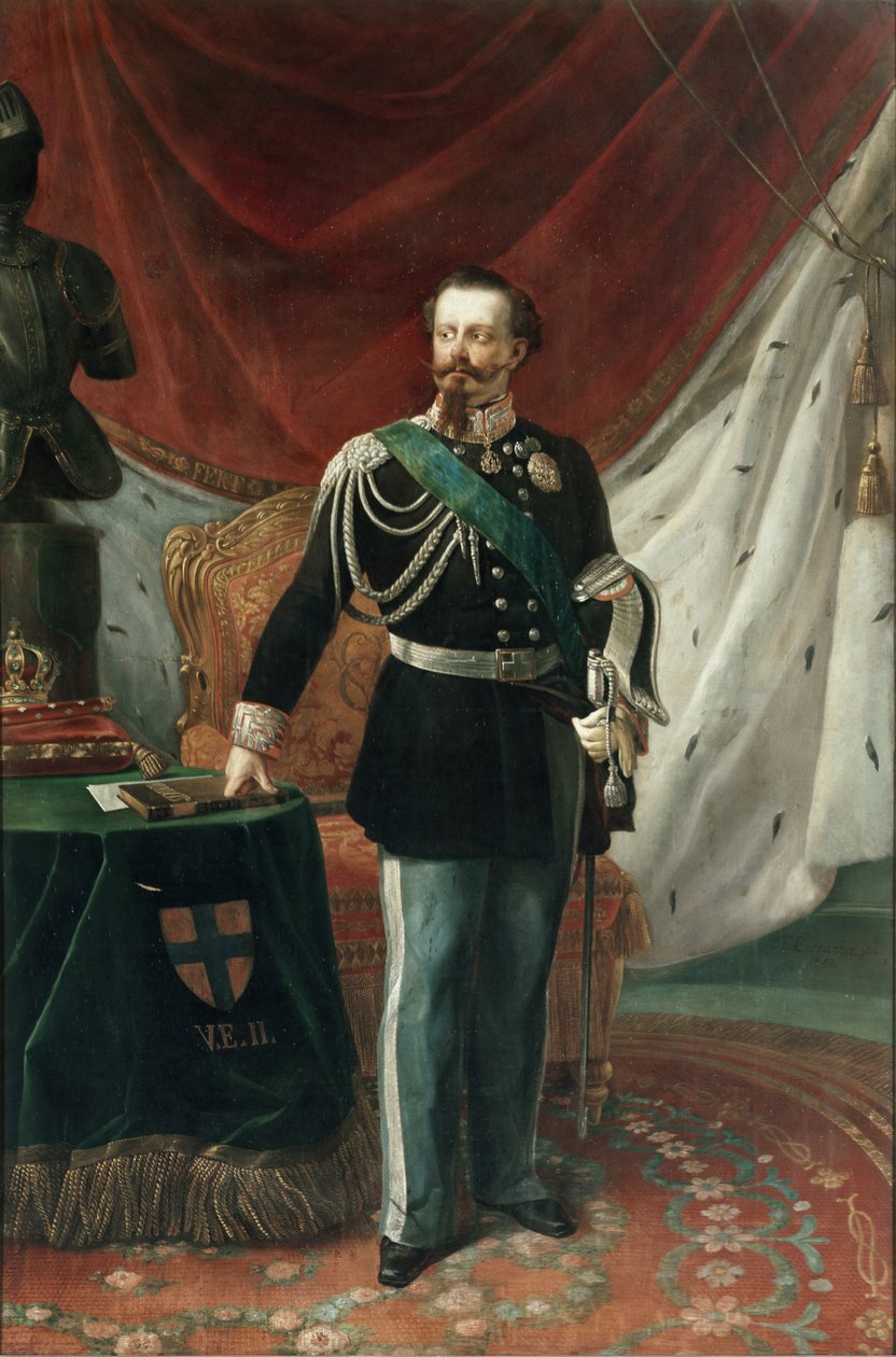 Porträt von Viktor Emanuel II. von Savoyen von Giovanni Battista Biscarra