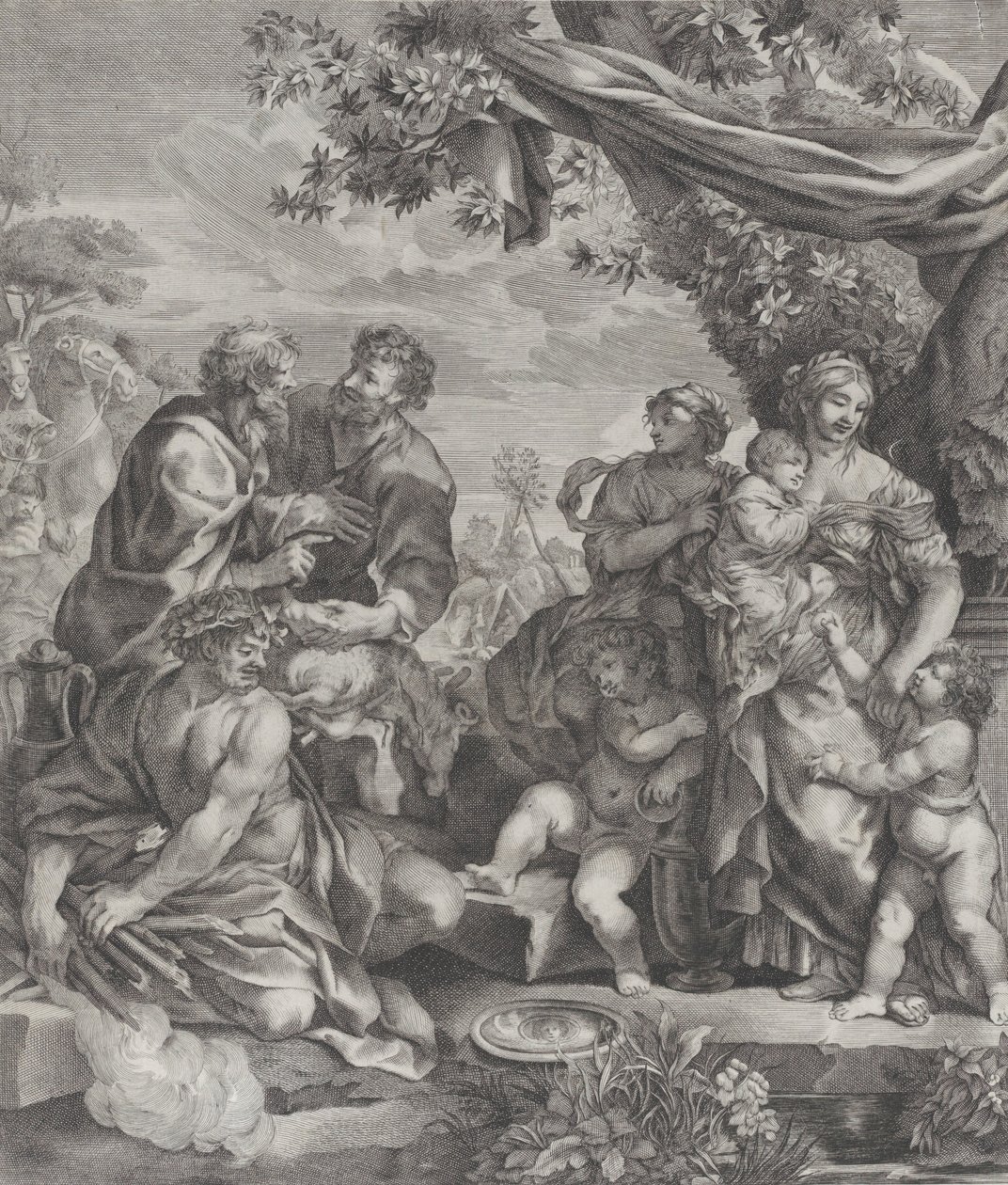 Allegorische Szene mit einem Opferschaf von Giovanni Battista Bonacina