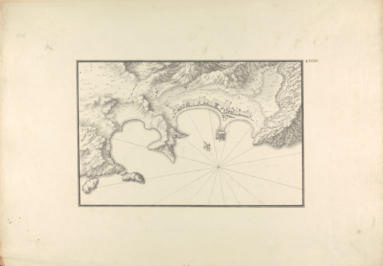 Topographische Karte von Halikarnassos an seinem Hafen von Giovanni Battista Borra