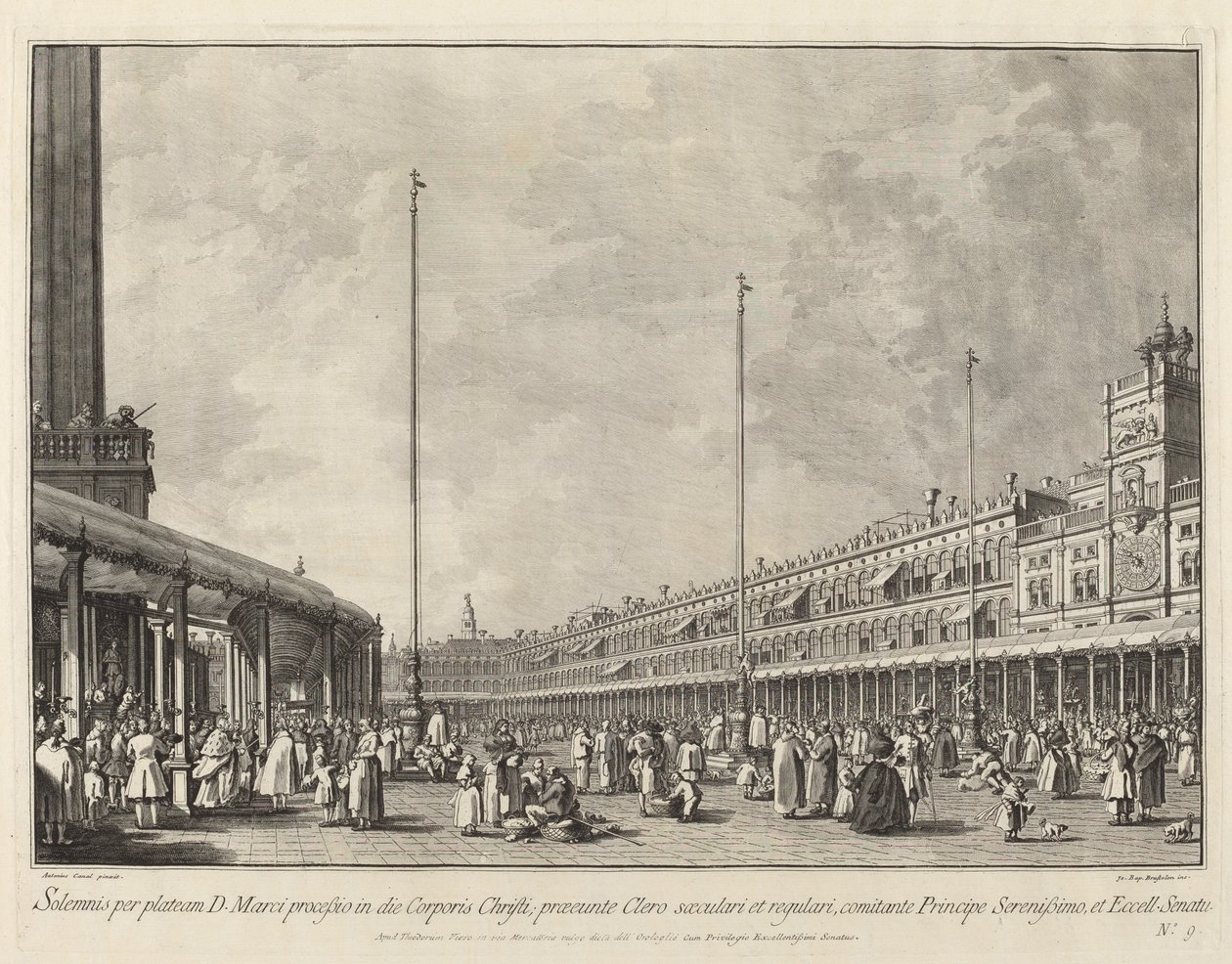 Prozession am Fronleichnamstag auf der Piazza San Marco von Giovanni Battista Brostoloni