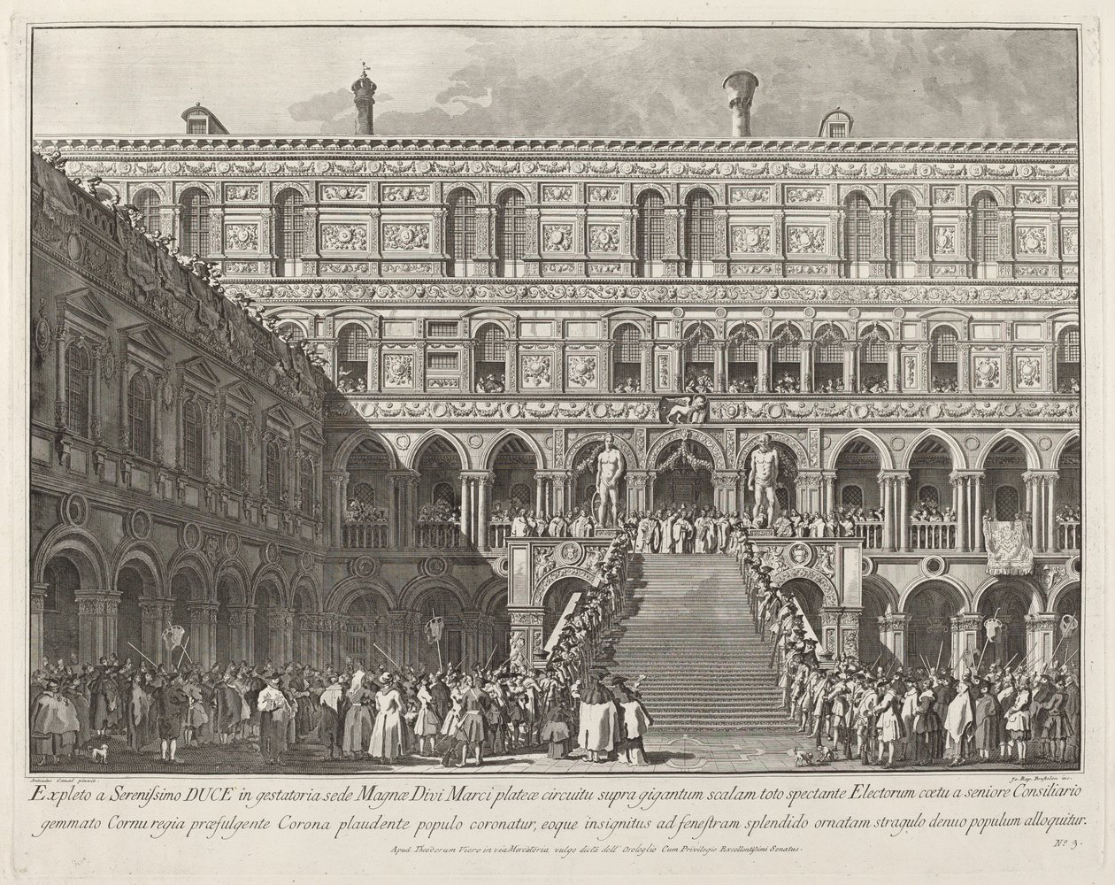 Der Doge wird auf der Scala dei Giganti des Dogenpalastes gekrönt, 1763-1766 von Giovanni Battista Brostoloni