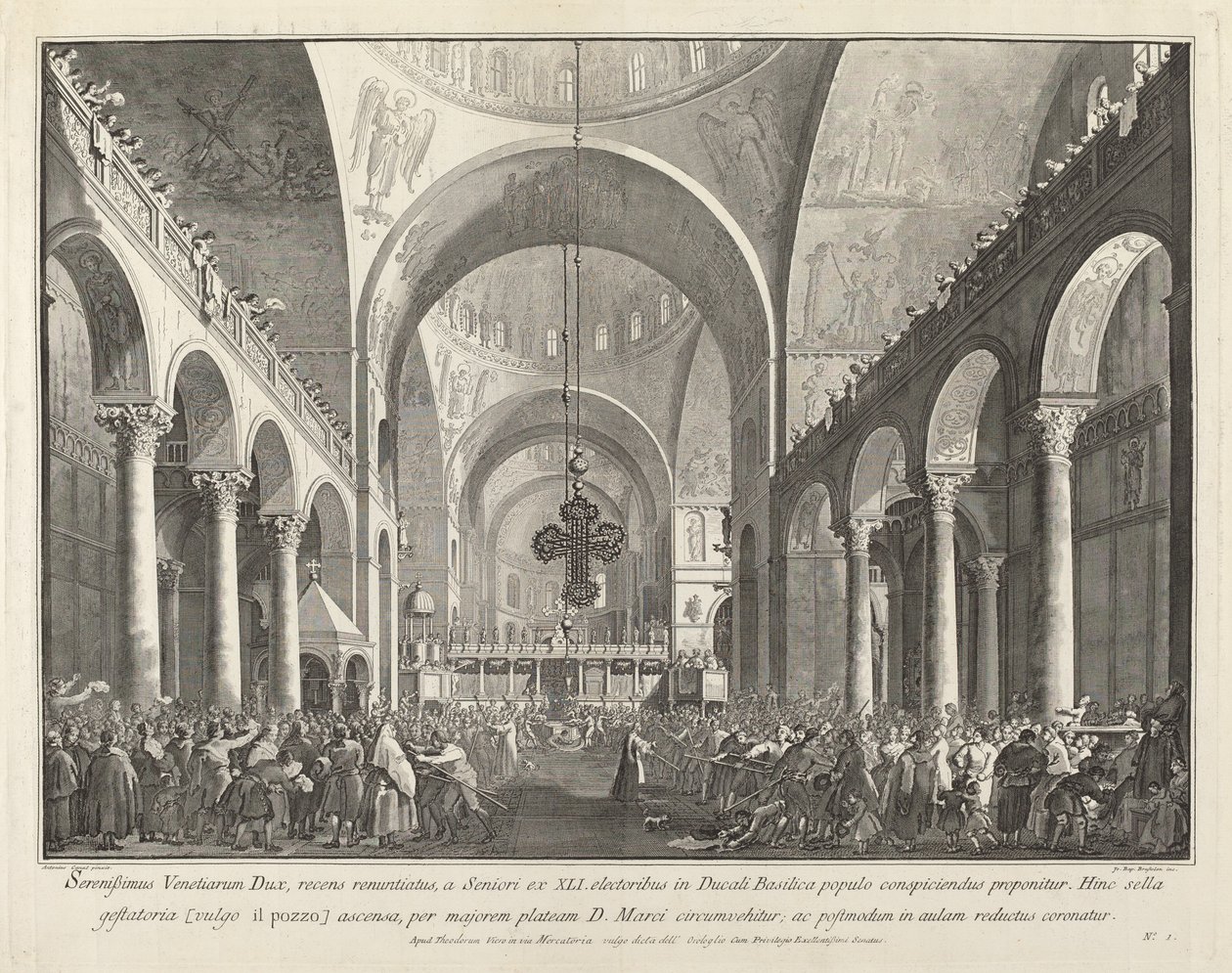 Der neu gewählte Doge wird dem Volk in San Marco vorgestellt, 1763-1766 von Giovanni Battista Brostoloni