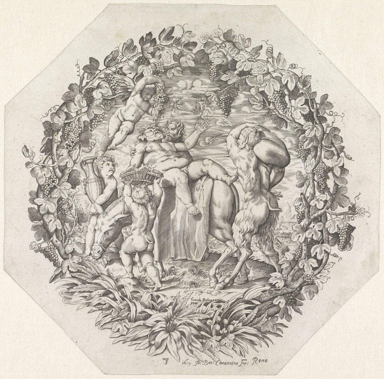 Bacchanal mit betrunkenem Silenus von Giovanni Battista Costantini