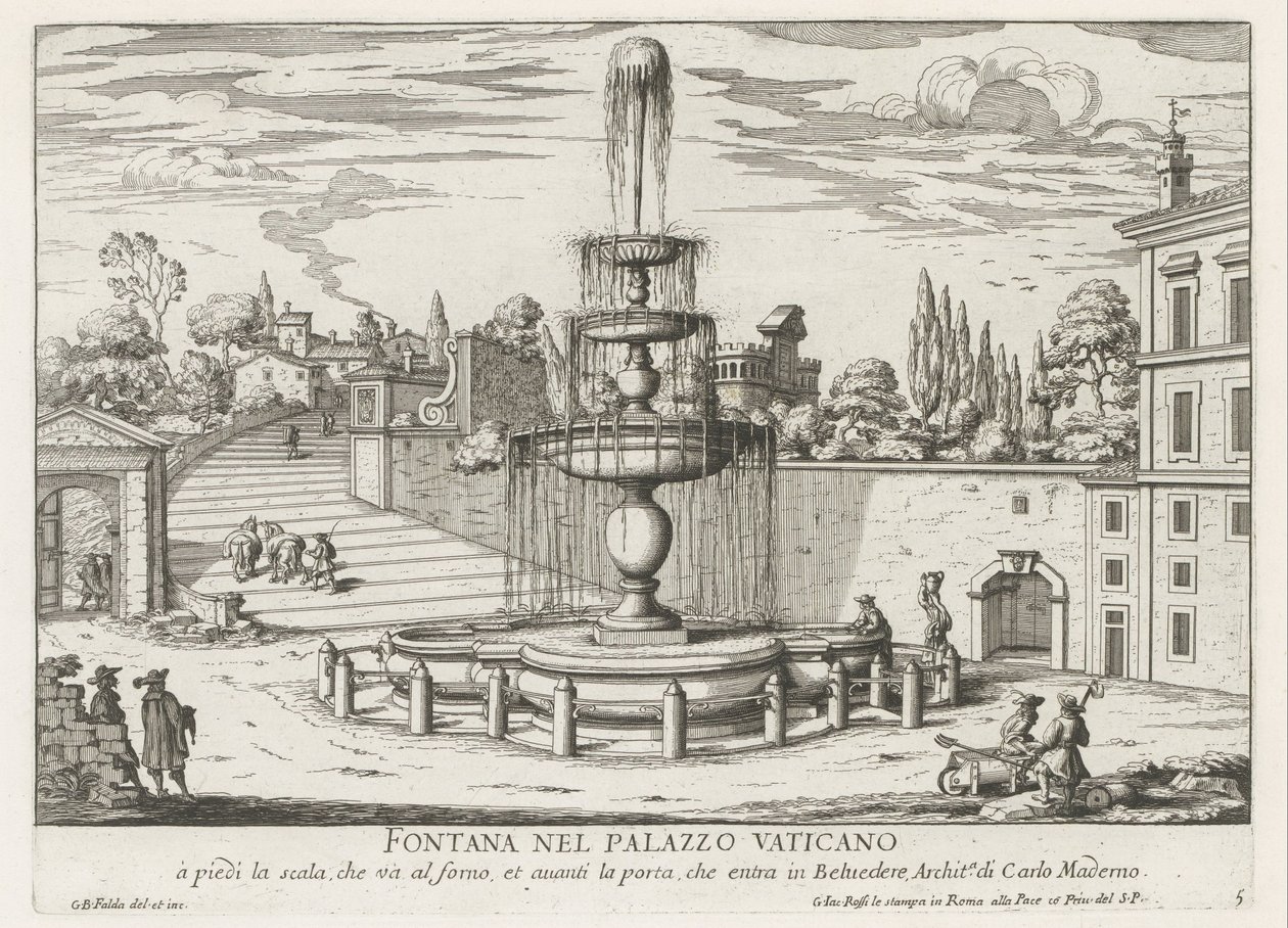 Brunnen im Vatikan (Brunnen von Rom) von Giovanni Battista Falda