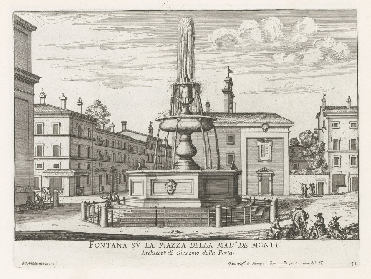 Brunnen auf der Piazza della Madonna dei Monti in Rom von Giovanni Battista Falda