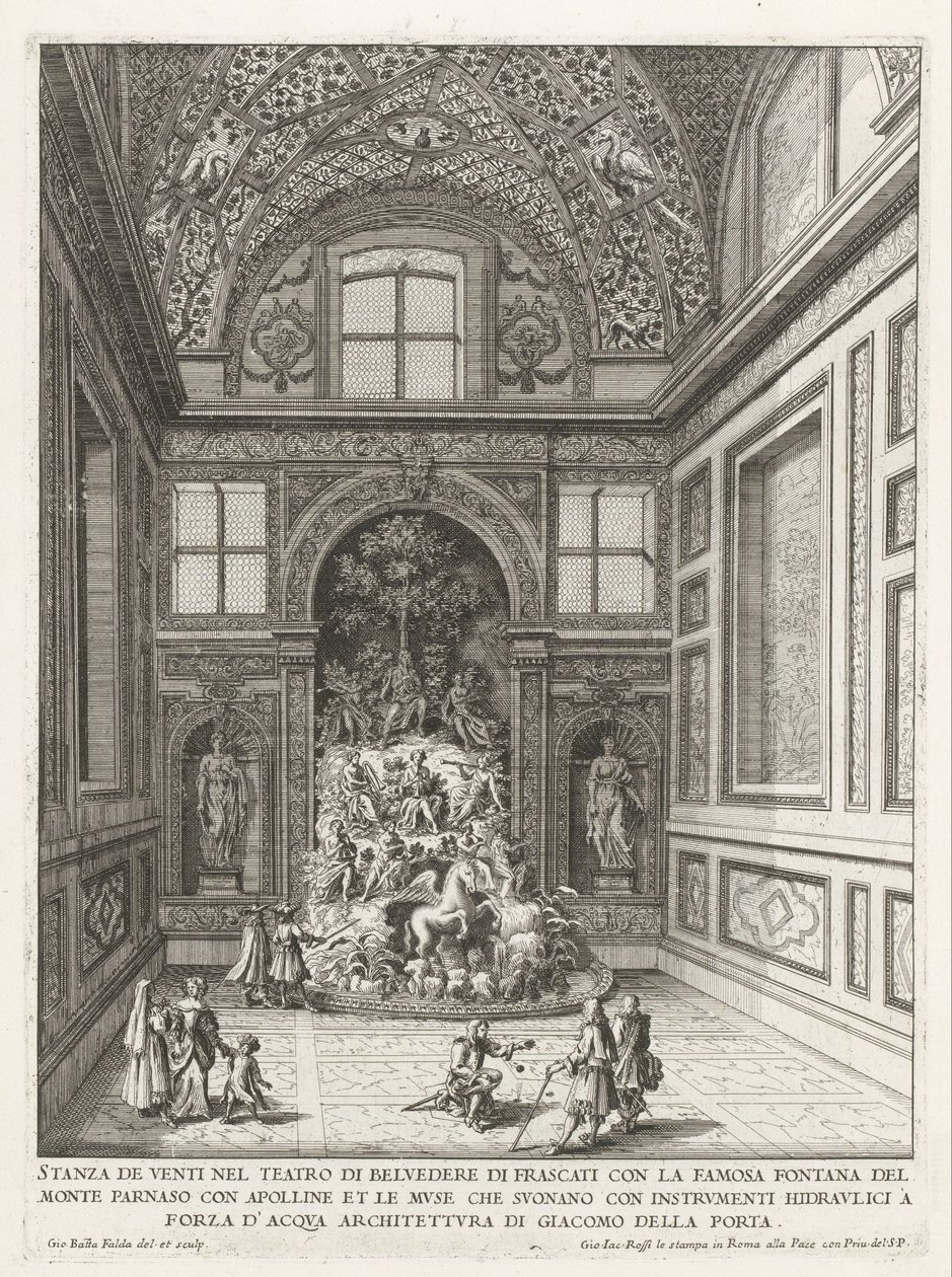 Stanza dei Venti in den Gärten der Villa Aldobrandini in Frascati von Giovanni Battista Falda