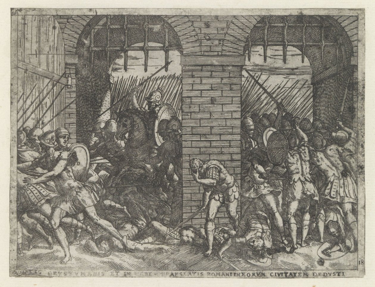 Römische Soldaten stürmen Crustumerium von Giovanni Battista Fontana