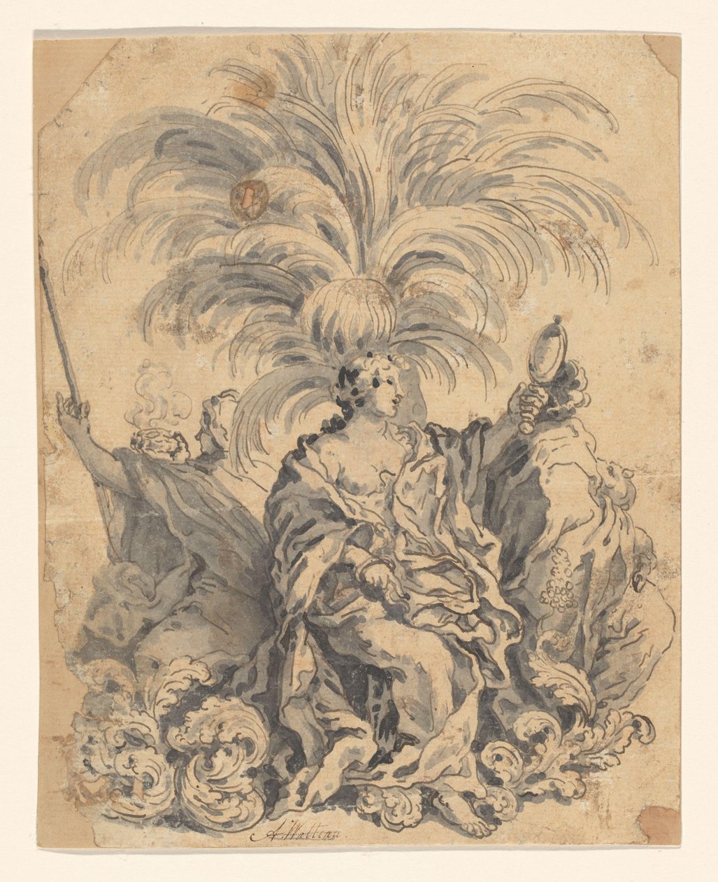 Gruppe aus Zuckerwerk mit Glaube, Vorsicht und Treue (?) von Giovanni Battista Lenardi