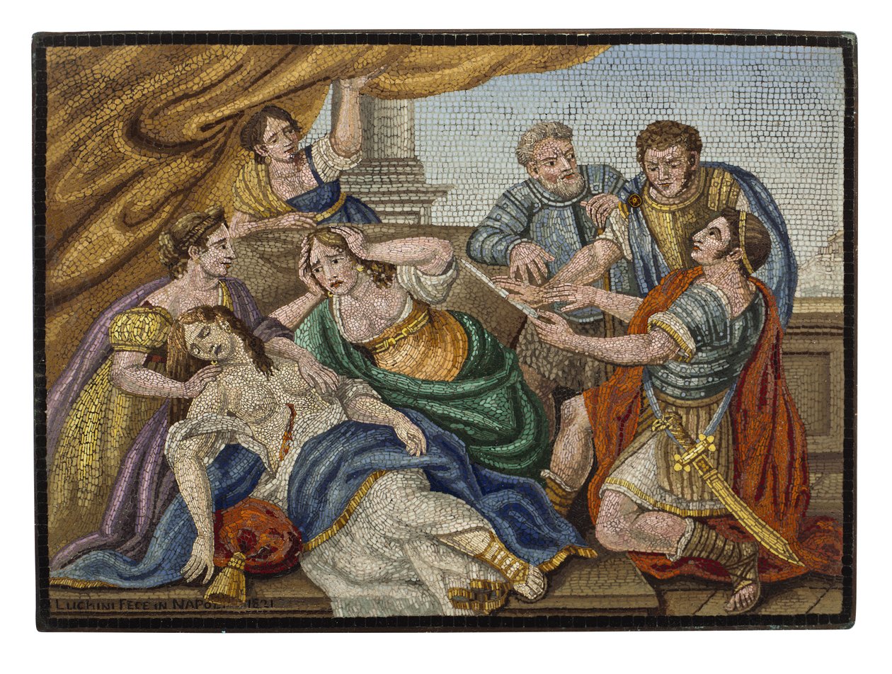 Eine feine italienische Mikromosaik-Plakette von Giovanni Battista Luchini