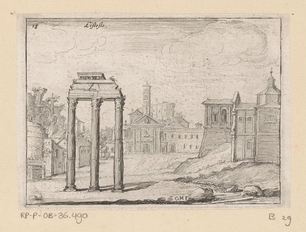 Ansicht des Forum Romanum in Rom von Giovanni Battista Mercati