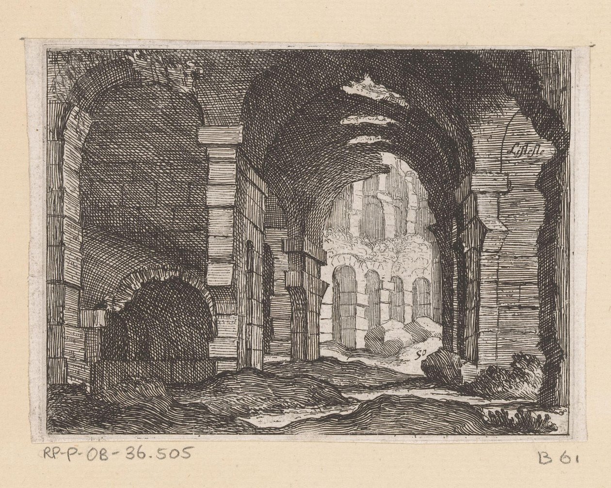 Überreste des Kolosseums in Rom von Giovanni Battista Mercati