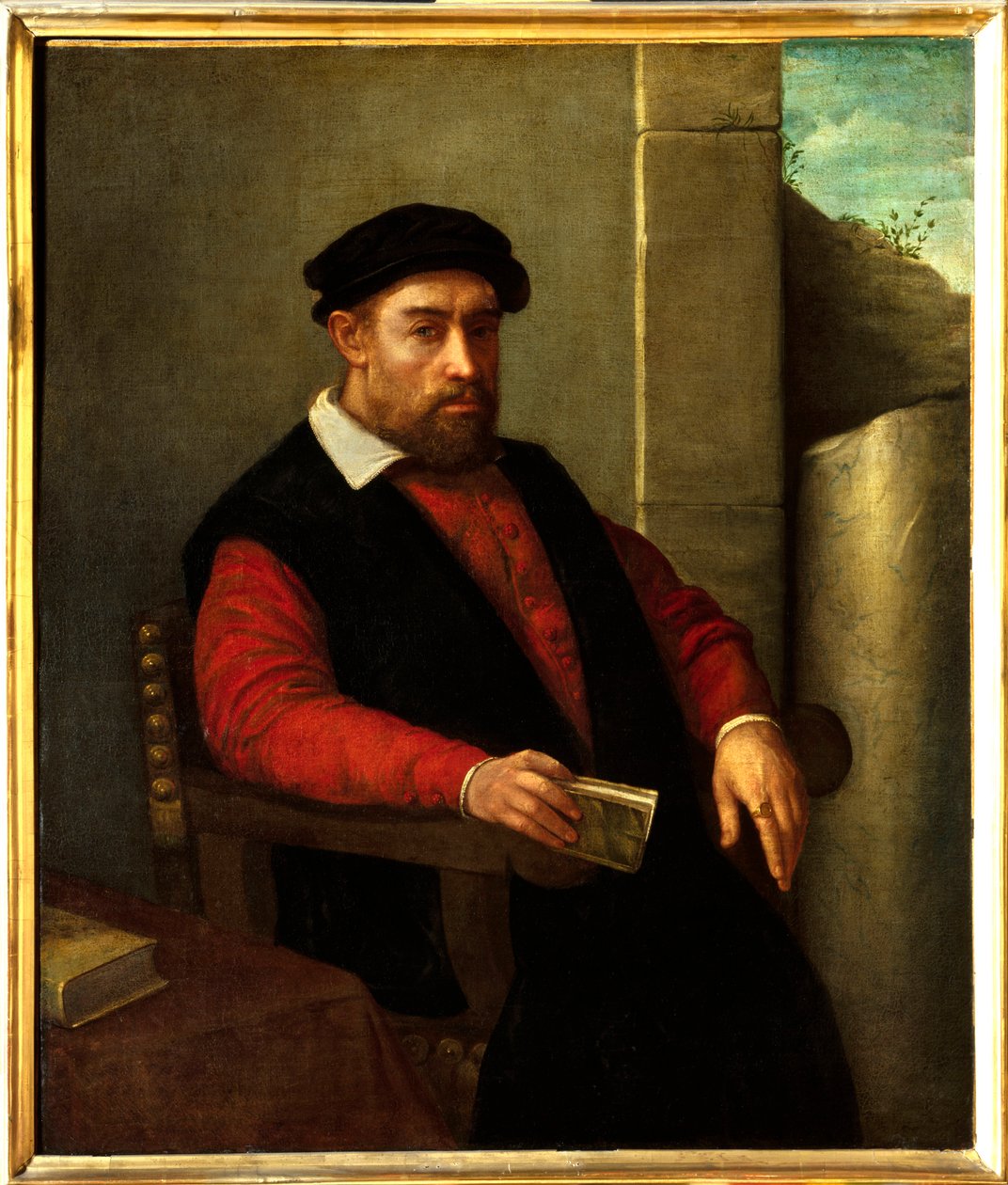 Vermutetes Porträt von Francois Rabelais (1494-1553), französischer Schriftsteller und Arzt. Gemälde von Giovanni Battista Moroni (1525-1578) von Giovanni Battista Moroni
