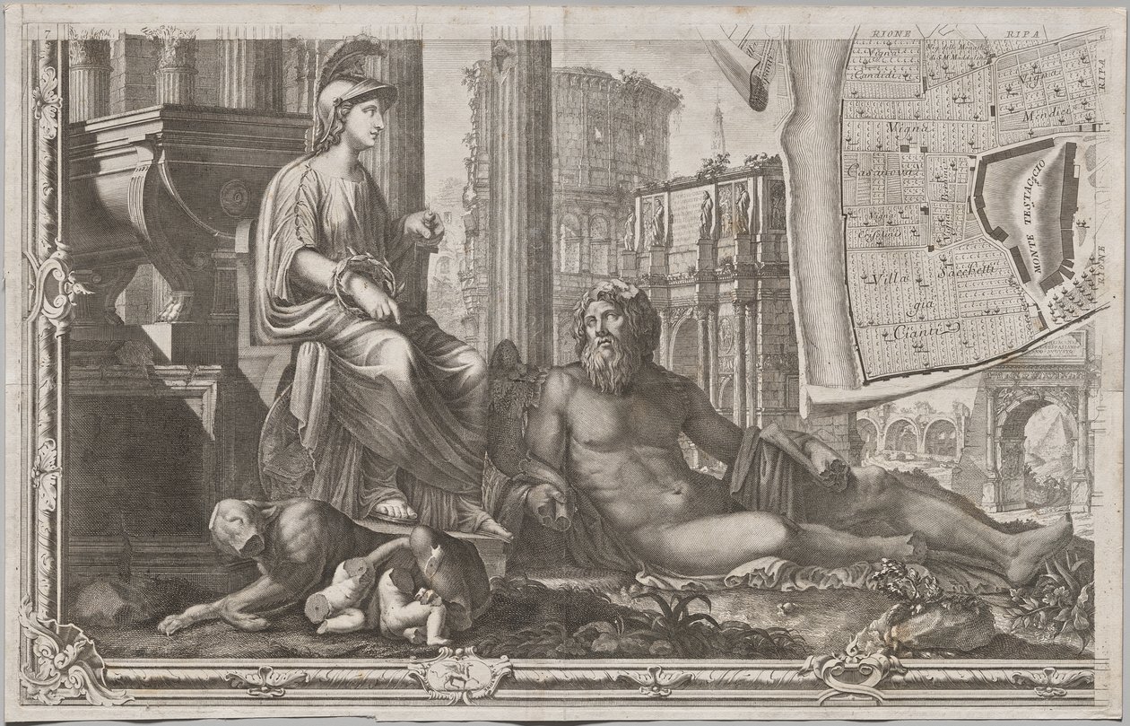 Neue Karte von Rom, herausgegeben von Giambattista Nolli im Jahr 1748, bekannt als La Pianta Grande di Roma von Giovanni Battista Nolli