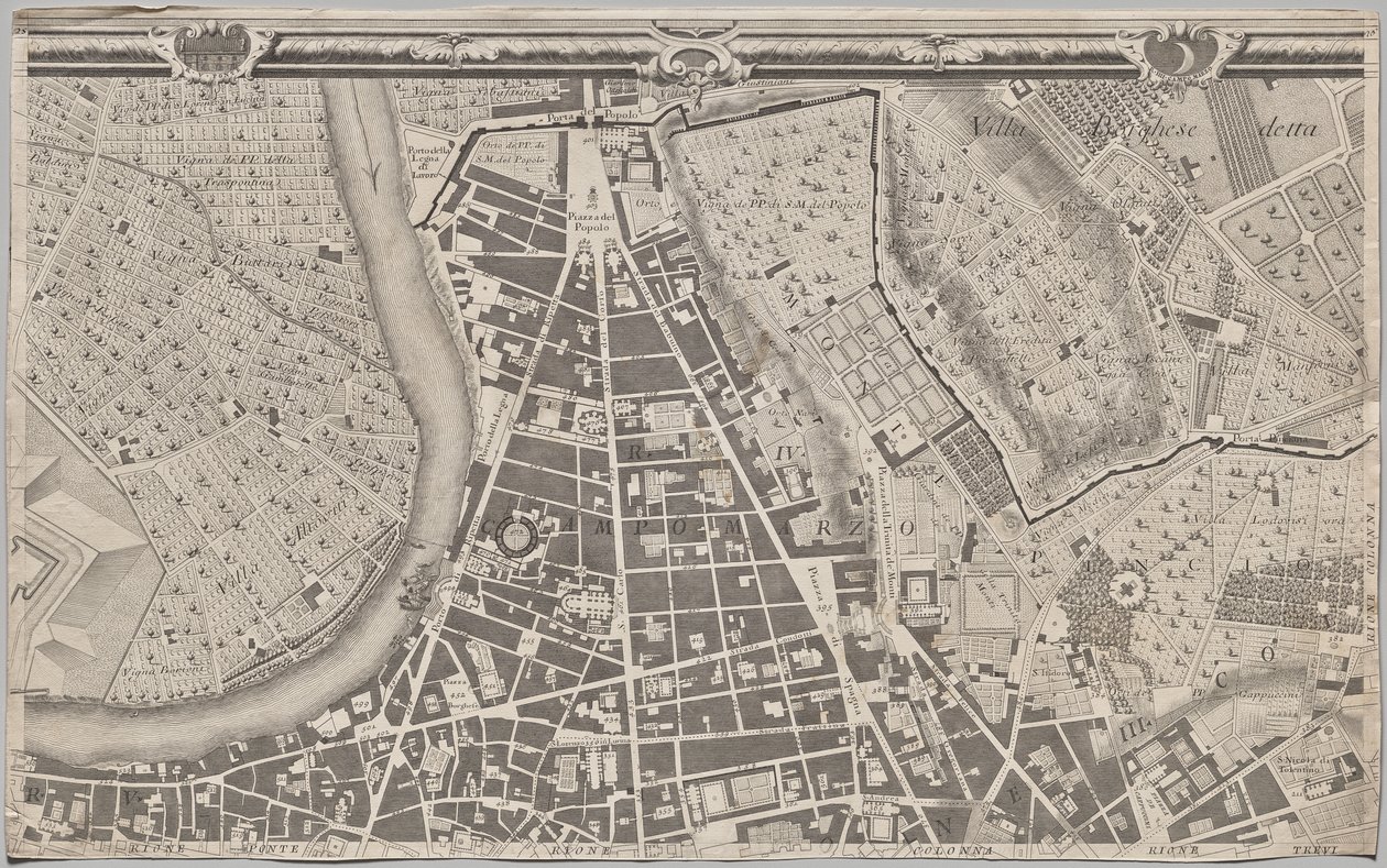 Neue Karte von Rom, herausgegeben von Giambattista Nolli im Jahr 1748, bekannt als La Pianta Grande di Roma von Giovanni Battista Nolli