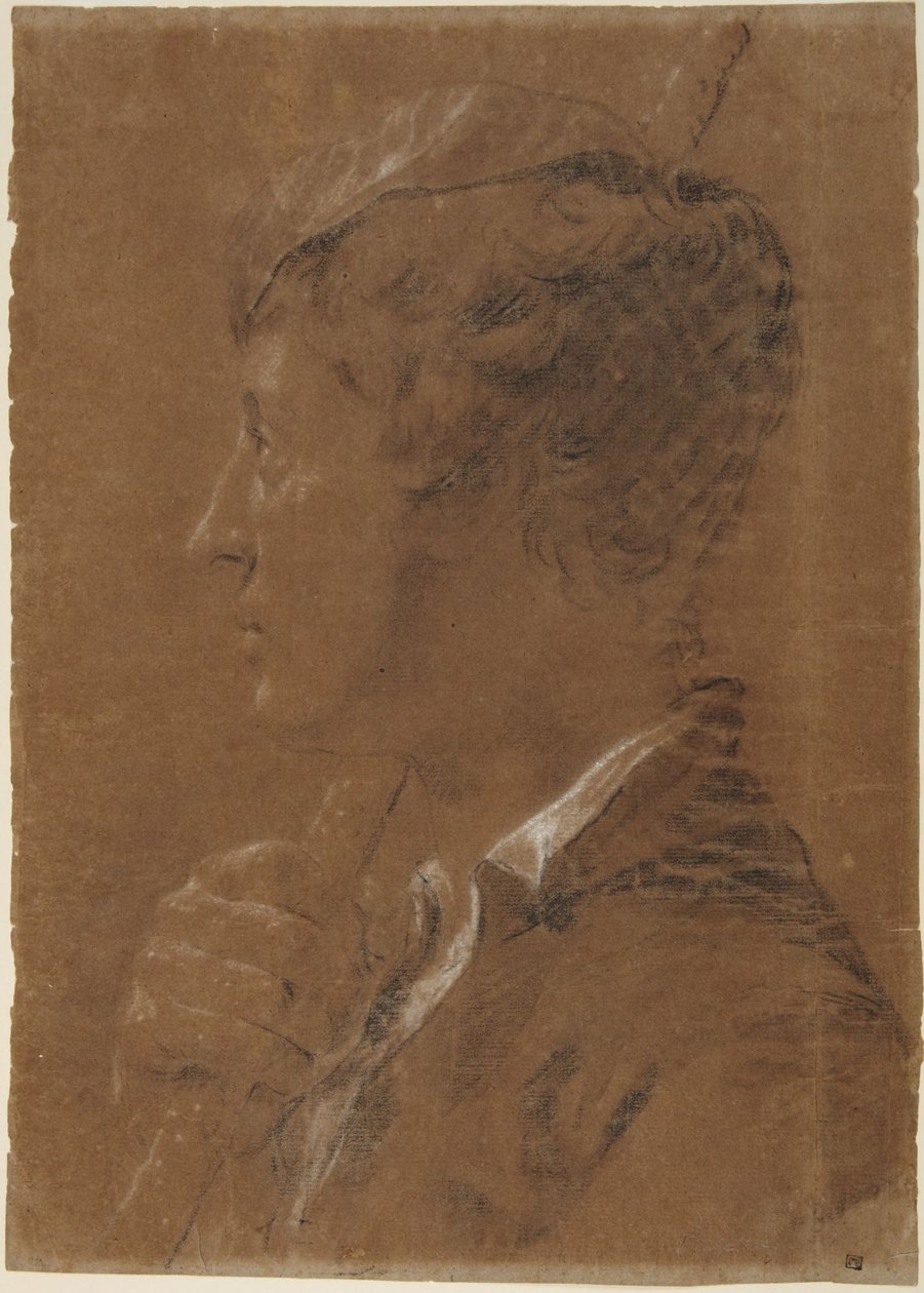 Profilkopf eines Jugendlichen mit Stab von Giovanni Battista Piazzetta