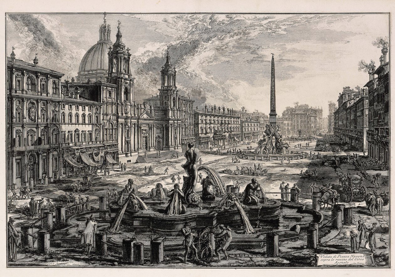 Ansicht der Piazza Navona in Rom (aus: Vedute di Roma) von Giovanni Battista Piranesi